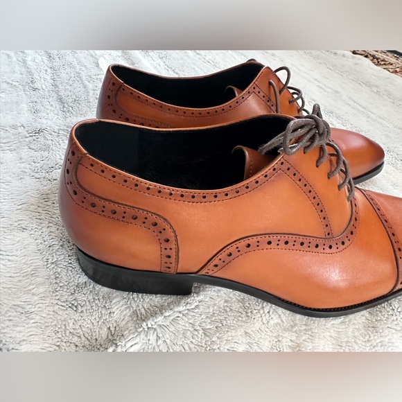 ALIPASINM Men's Wingtip Oxford Dress Shoes Lace Up Size 13 ,Brown Leather New - Picture 9 of 11